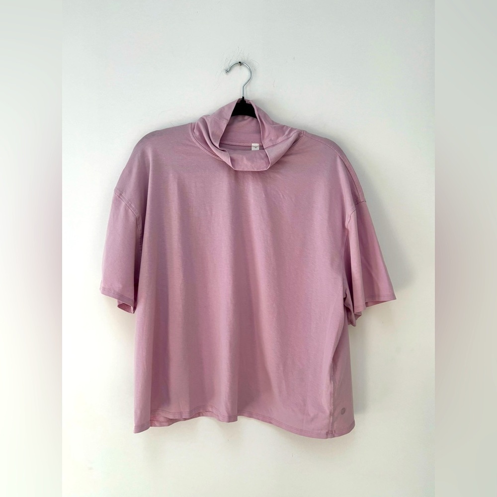 LULU LEMON | relaxed fit cotton blend turtleneck t shirt | size 14 - Picture 4 of 7